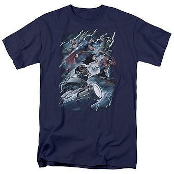 Justice League Of America Ride The Lightening Short Sleeve Adult T-shirt