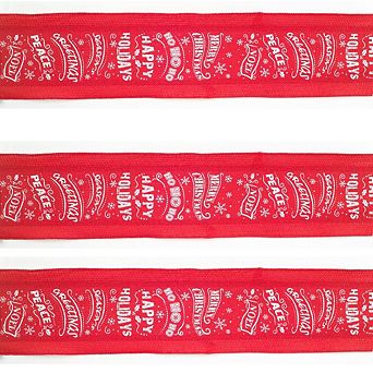 Red And White Christmas Sentiment Ribbon (set Of 3)