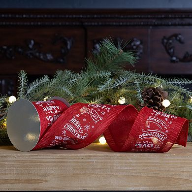 Red And White Christmas Sentiment Ribbon (set Of 3)
