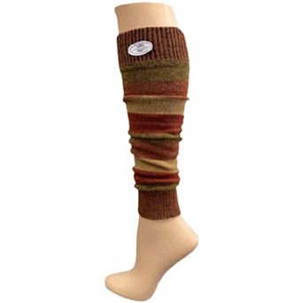 Ladies Striped Lambs Wool Leg Warmers Design Pairs