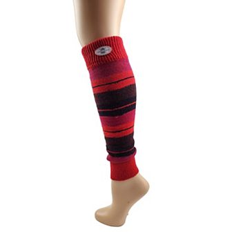 Ladies Striped Lambs Wool Leg Warmers Design Pairs