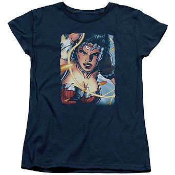 Justice League Of America Scowl Short Sleeve Womens T-shirt