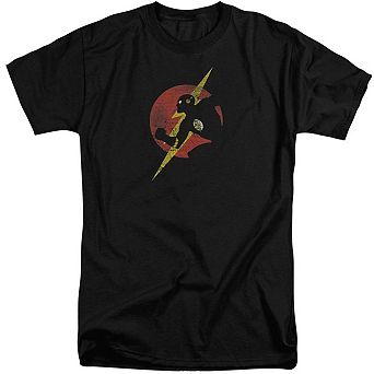 Justice League Of America Flash Symbol Knockout Short Sleeve Adult Tall T-shirt