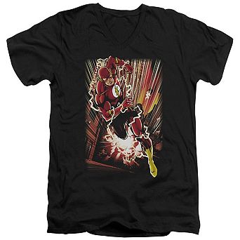 Justice League Of America Street Speed Short Sleeve Adult V Neck T-shirt