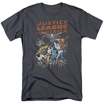 Justice League Of America Big Group Short Sleeve Adult T-shirt