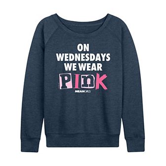 Women's Mean Girls We Wear Pink French Terry Long Sleeve Tee
