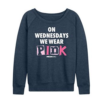 Women's Mean Girls We Wear Pink French Terry Long Sleeve Tee