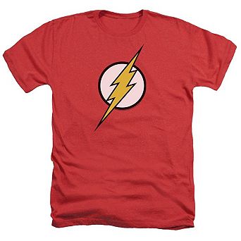 Justice League Of America Flash Logo Adult Heather T-shirt