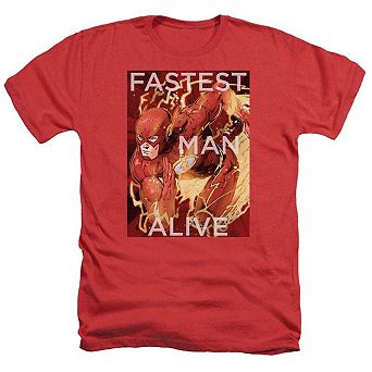 Justice League of America Fastest Man Alive Adult Heather T-Shirt
