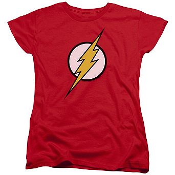 Justice League Of America Flash Logo Short Sleeve Womens T-shirt