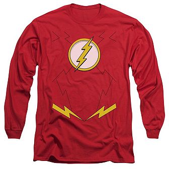 Justice League Of America New Flash Uniform Long Sleeve Adult T-shirt