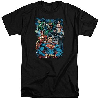 Justice League Of America Justice Is Served Short Sleeve Adult Tall T-shirt