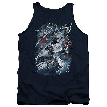 Justice League Of America Ride The Lightening Adult Tank Top