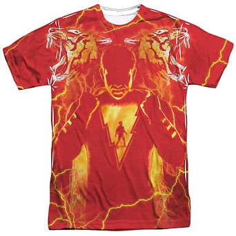 Shazam Movie Whats Inside Sub Short Sleeve Adult Poly Crew T-shirt