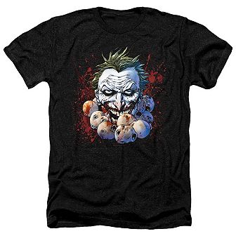 Justice League Of America Doll Heads Adult Heather T-shirt