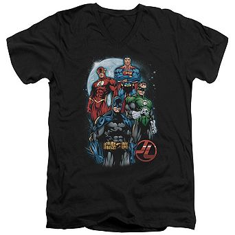 Justice League Of America The Four Short Sleeve Adult V Neck T-shirt
