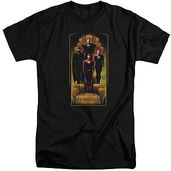 Justice League Of America Deco Short Sleeve Adult Tall T-shirt