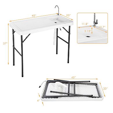 Folding Portable Fish Cleaning Cutting Table