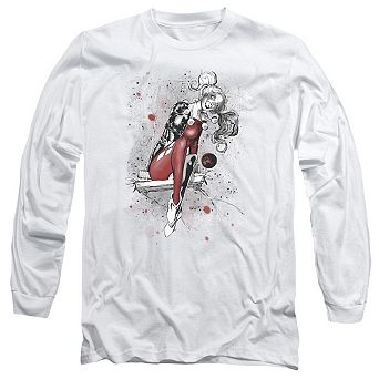 Justice League Of America Harley Sketch Long Sleeve Adult T-shirt