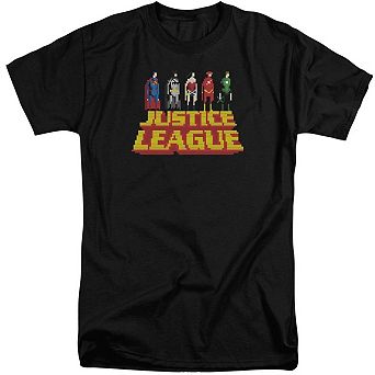 Justice League Of America Standing Above Short Sleeve Adult Tall T-shirt