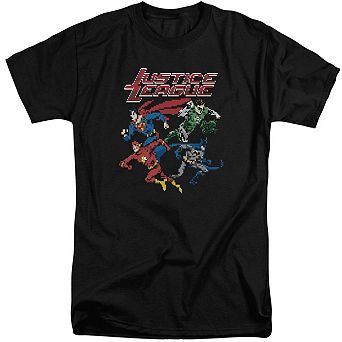 Justice League Of America Pixel League Short Sleeve Adult Tall T-shirt
