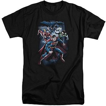 Justice League Of America Cosmic Crew Short Sleeve Adult Tall T-shirt
