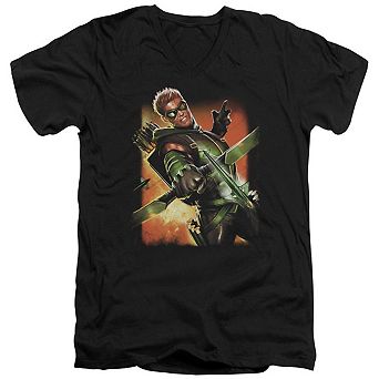 Justice League Of America Green Arrow 1 Short Sleeve Adult V Neck T-shirt