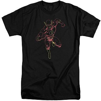 Justice League Of America Neon Flash Short Sleeve Adult Tall T-shirt