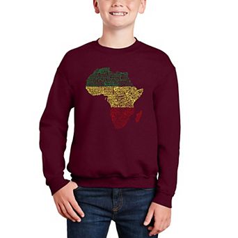 Countries In Africa - Boy's Word Art Crewneck Sweatshirt