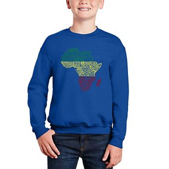 Countries In Africa - Boy's Word Art Crewneck Sweatshirt