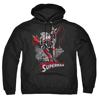 Justice League of America Superman Red & Gray Adult Pull Over Hoodie