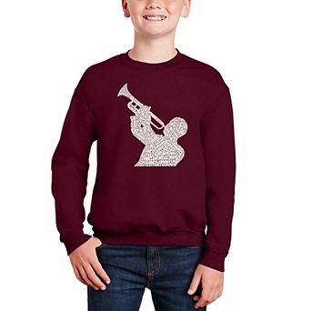 All Time Jazz Songs - Boy's Word Art Crewneck Sweatshirt