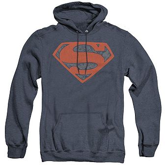 Superman Vintage Shield Collage Adult Heather Hoodie