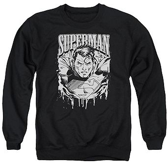 Superman Super Metal Adult Crewneck Sweatshirt