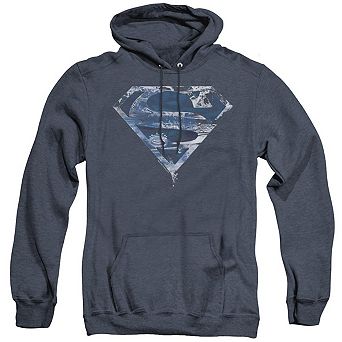 Superman Water Shield Adult Heather Hoodie