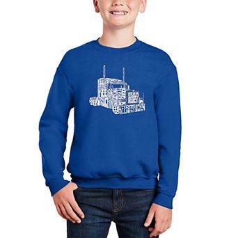 Keep On Truckin' - Boy's Word Art Crewneck Sweatshirt