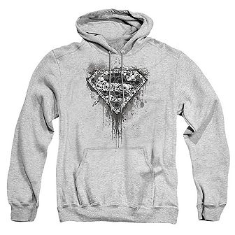 Superman Many Super Skulls Adult Pull Over Hoodie