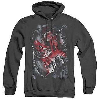 Superman Heat Blast Adult Heather Hoodie
