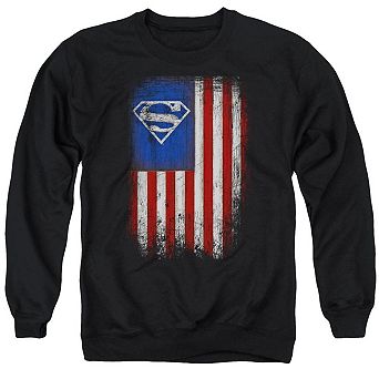 Superman Old Glory Shield Adult Crewneck Sweatshirt
