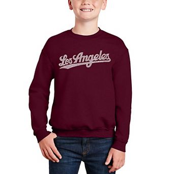 Los Angeles Neighborhoods - Boy's Word Art Crewneck Sweatshirt