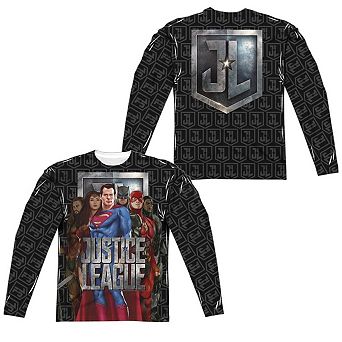 Justice League Movie The League Long Sleeve Adult Poly Crew T-shirt