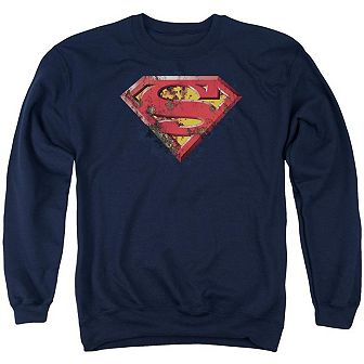 Superman Rusted Shield Adult Crewneck Sweatshirt