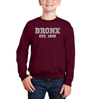 Popular Neighborhoods In Bronx, Ny - Boy's Word Art Crewneck Sweatshirt