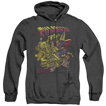 Superman Versus Metallo Blacklight Adult Heather Hoodie