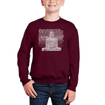 Zen Buddha - Boy's Word Art Crewneck Sweatshirt