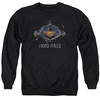 Superman Nerd Rage Adult Crewneck Sweatshirt