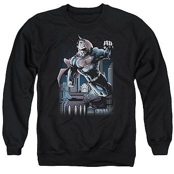 Superman Night Fight Adult Crewneck Sweatshirt