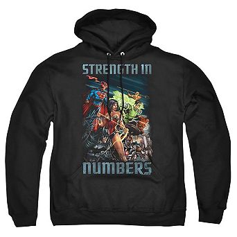 Justice League of America Strength In Number Adult Pull Over Hoodie