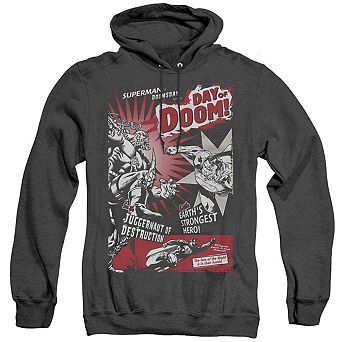 Superman Day Of Doom Adult Heather Hoodie