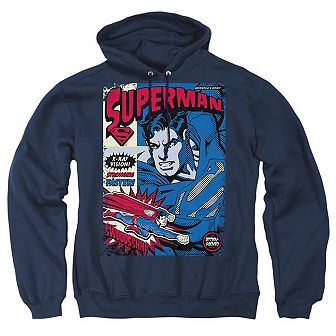 Superman Action Packed Adult Pull Over Hoodie
